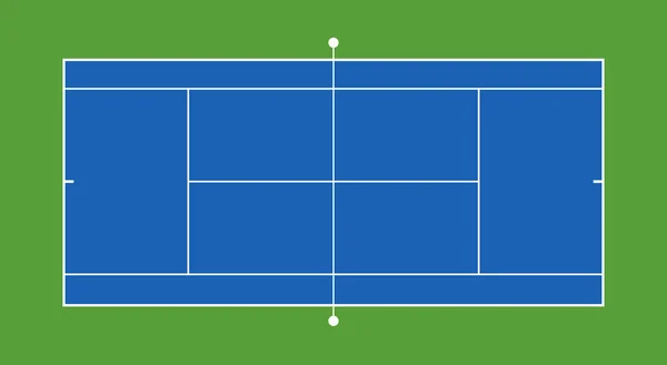 Открытый Теннисный Корт Сеткой Теневым Видом Сверху Поле Твердого Прикрытия — стоковый вектор
