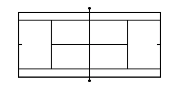 网球场的头像 操场黑色网球场被白色背景隔离 矢量图解 准确的比例 — 图库矢量图片