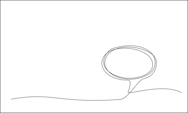 Devamlı Oval Konuşma Balonu Çizimi Tek Çizgi Nesnesi Nternette Sohbet — Stok Vektör