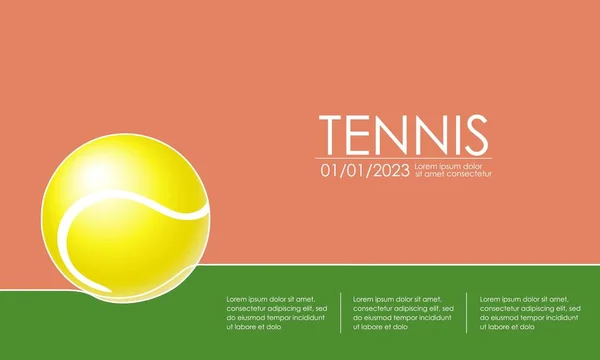 网球锦标赛和锦标赛海报 体育竞赛图解 草坪网球锦标赛 在线球 网球场和球 运动器材 封面的垂直插图 — 图库矢量图片