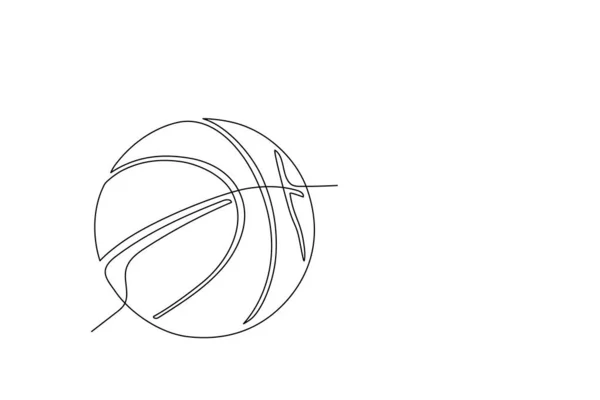 Μονό Σχέδιο Μιας Γραμμής Μπάλας Μπάσκετ Μια Γραμμή Από Μπάλα — Διανυσματικό Αρχείο