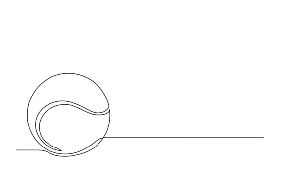 Однорядковий Малюнок Тенісного Яча Тенісне Обладнання Одне Безперервне Лінійне Мистецтво — стоковий вектор
