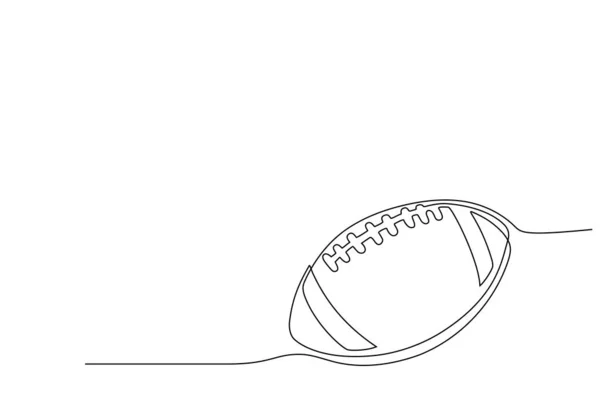 Amerikansk Fotboll Enda Kontinuerlig Linje Stil Ritning Rugbybollen Redigerbar Ritning — Stock vektor