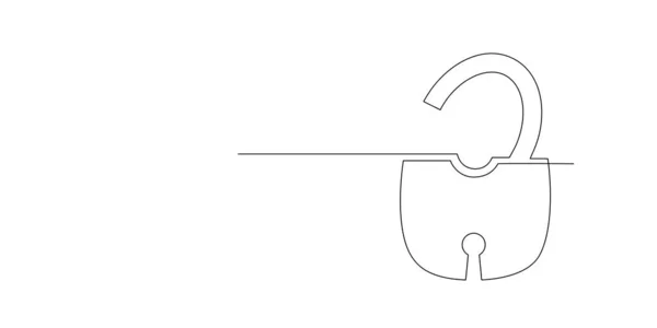 Padlock Συνεχή Ενιαία Γραμμή Στυλ Σχεδίασης Ένα Γραμμικό Σχέδιο Κλειδώματος — Διανυσματικό Αρχείο