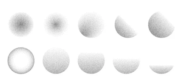圆环噪音质感使颗粒失效 Pointillism梯度模式 径向随机颗粒纹理 对于塔图来说 多工步半音效果 虚空的球体 立柱的元素 矢量背景 — 图库矢量图片