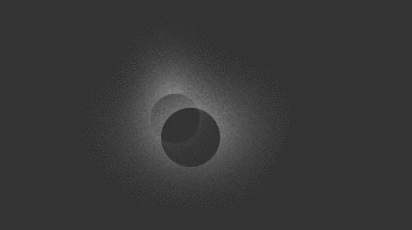 Dotwork solar, moon eclipse. Abstract shape noise texture dotwork grain on dark background. Pointillism gradient pattern. Stochastic grange texture. Dotwork stipple halftone effect. Dotted element