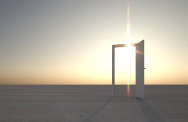 Arkaplan önünde soyut iş adamı - 3D İllüstrasyon