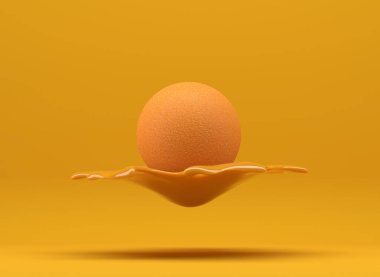 Sıçrayan ve damlayan portakal suyu - 3D İllüstrasyon