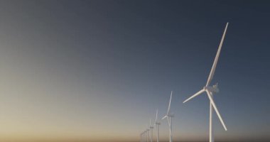 Dönüştürülebilir rüzgar enerjisi yenilenebilir alternatif yeşil enerji - 3D animasyon