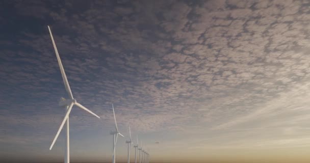 Вращающаяся Ветрогенератор Качестве Возобновляемой Альтернативной Зеленой Энергии Анимация — стоковое видео