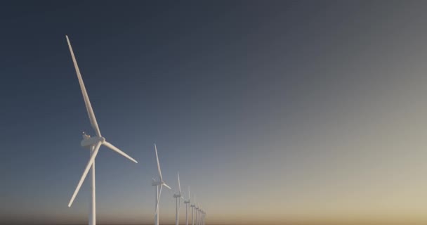 Macchina Eolica Rotante Come Energia Verde Alternativa Rinnovabile Animazione — Video Stock