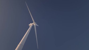 Yenilenebilir yeşil enerji yel değirmeni olarak dönen rüzgar enerjisi makinesi - pürüzsüz döngü