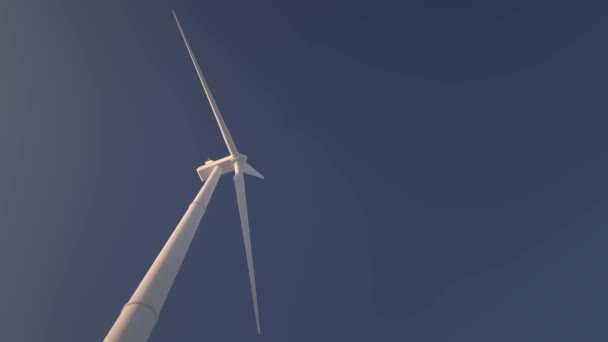 Roterende Vindkraftmaskin Som Fornybar Vekslende Grønn Energi Vindmølle Sømløs Sløyfe – stockvideo