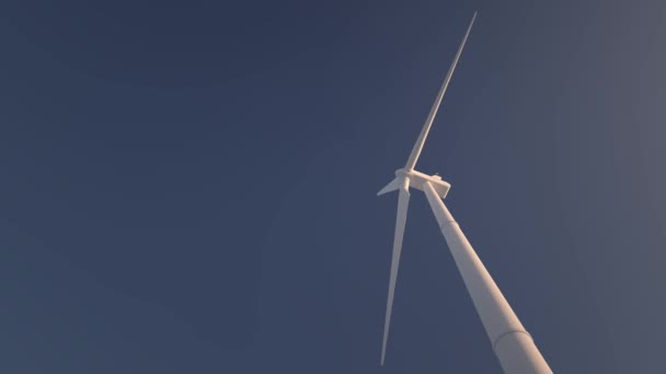 旋转风力发电机组作为可再生的替代绿色能源风车 无缝回路 — 图库视频影像