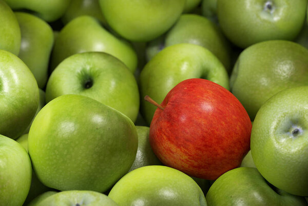fresh ripe apple in front of background - 3D Illustration