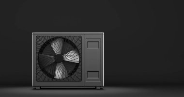 Isı pompası enerjisi ısıtıcı ve alternatif yeşil enerji - 3D Görüntü