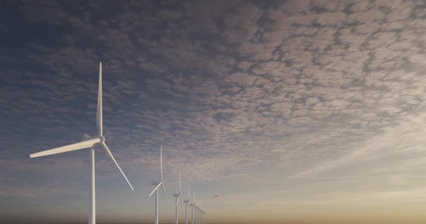 Вращающаяся Ветрогенератор Качестве Возобновляемых Альтернативных Зеленой Энергии Ветряной Мельницы Анимация — стоковое видео