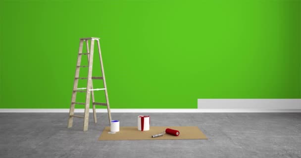 Abstrakte Mehrfarbige Wandmalerei Wohnzimmer Animation Fps Dci — Stockvideo