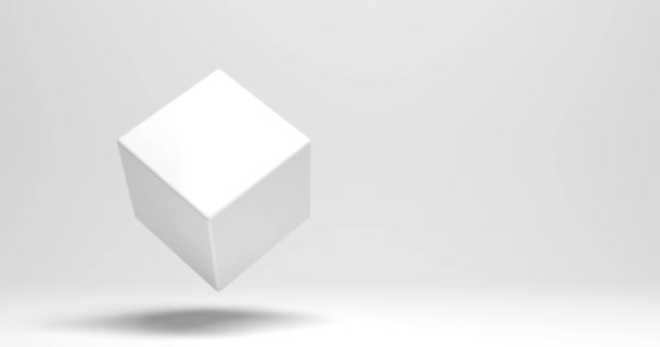 Вращающийся Геометрический Куб Перед Фоном Анимация Бесшовный Цикл Кадров Секунду — стоковое видео