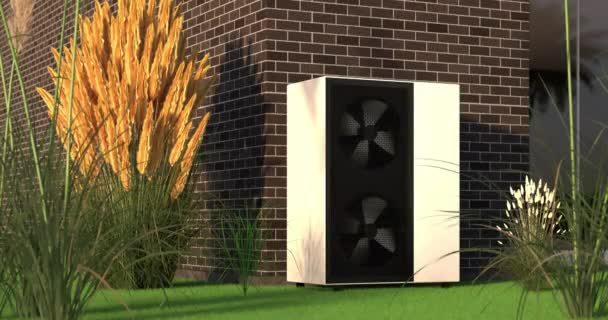 Ventilador Giratorio Una Bomba Calor Energía Como Calentador Energía Alternativa — Vídeo de stock