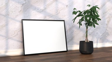 şablon olarak resim çerçevesi olan soyut model oda - 3B Resim