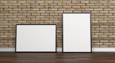 şablon olarak resim çerçevesi olan soyut model oda - 3B Resim