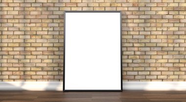 şablon olarak resim çerçevesi olan soyut model oda - 3B Resim