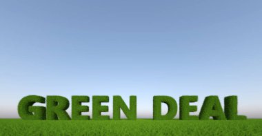 Avrupa Birliği 'nin yeşil anlaşma konsepti - 3D illüstrasyon