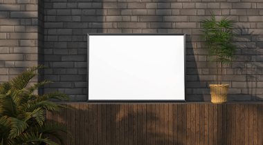 şablon olarak resim çerçevesi olan soyut model oda - 3B Resim