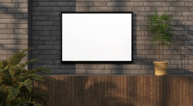 şablon olarak resim çerçevesi olan soyut model oda - 3B Resim