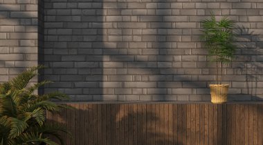 Şablon olarak uzay duvarını kopyalayan soyut boş oda - 3B Resim