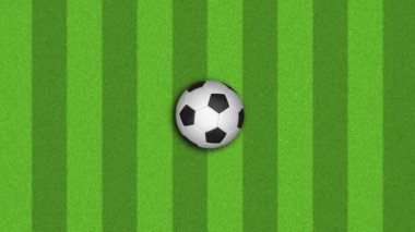 Futbol sahasında dönen futbol topu - 3D 4K çeviren 60 fps pürüzsüz döngü