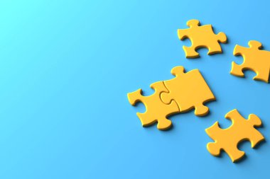 Yapbozun bir parçası olan soyut iş sembolü - 3 boyutlu illüstrasyon