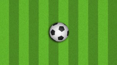 Futbol sahasında dönen futbol topu - 3D 4K çeviren 60 fps pürüzsüz döngü