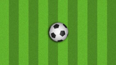 Futbol sahasında dönen futbol topu - 3D 4K çeviren 60 fps pürüzsüz döngü