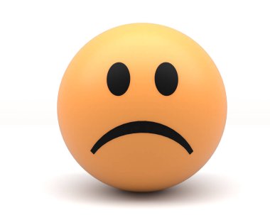 Üç boyutlu ifade olarak emoji yüzü - 3B İllüstrasyon