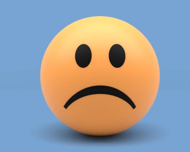 Üç boyutlu ifade olarak emoji yüzü - 3B İllüstrasyon