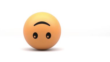 hareketli emoji yüzü üç boyutlu ifade olarak - 3D 4K 60 fps pürüzsüz oluşturur