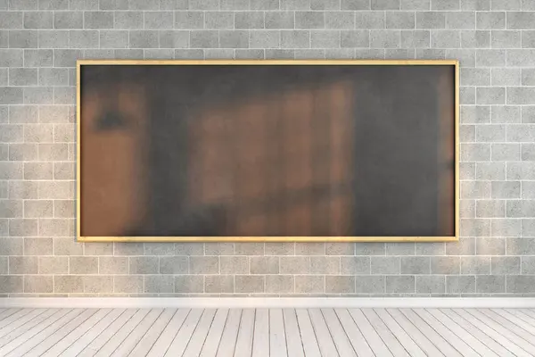 stock image blank emty blackboard at the wall - 3D Illustration