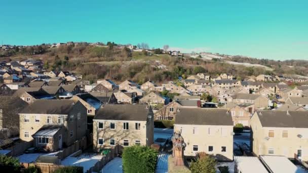 Aerial Drone Footage Village Golcar West Yorkshire England Huddersfield Showing — Vídeo de Stock