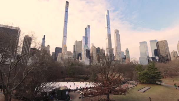 Город Нью Йорк Сша Центральном Парке Городской Парк Нью Йорке — стоковое видео