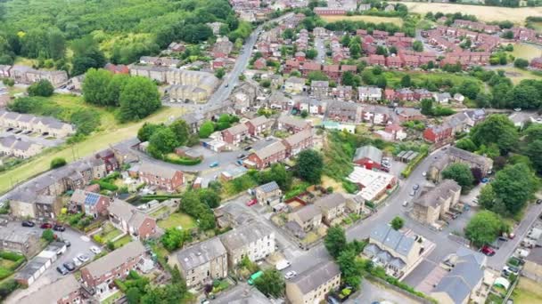 Aerial Footage Town Batley Wakefield West Yorkshire Showing Typical British — kuvapankkivideo
