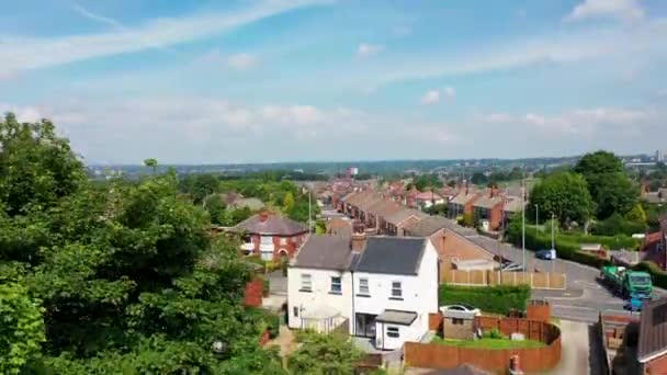 Flygdrönare Bilder Den Brittiska Staden Halton Leeds West Yorkshire Visar — Stockvideo