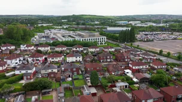 Flygdrönare Bilder Polishögkvarteret Staden Leeds West Yorkshire Storbritannien Visar Den — Stockvideo