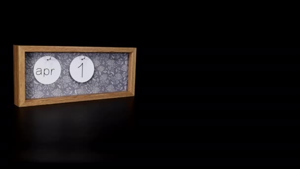 Wooden Calendar Block Showing Date April 17Th Mans Hand Putting — Stok video