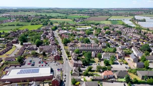 Aerial Footage Town Centre Rothwell Leeds West Yorkshire Showing Shopping — Vídeo de stock