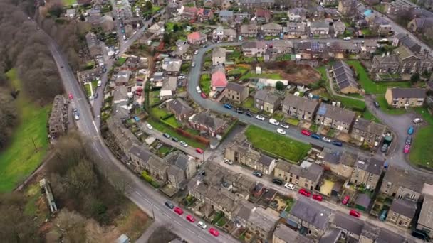 Aerial Drone Footage Village Netherton Huddersfield Kirklees Metropolitan Borough West — Vídeo de Stock