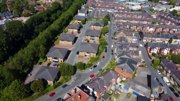 Letecké Záběry Města Knottingley Wakefieldu Velké Británii Zobrazující Britské Sídliště — Stock video
