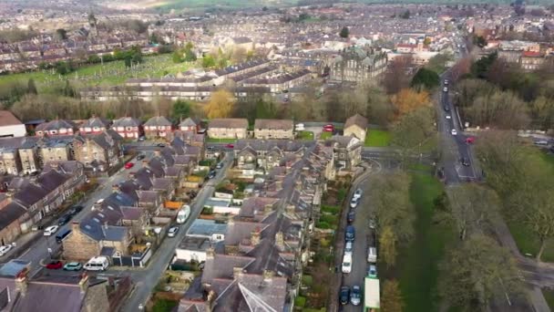 Drohnenaufnahmen Der Britischen Stadt Harrogate Einer Stadt North Yorkshire England — Stockvideo