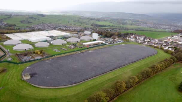 Imagens Drones Aéreos Uma Estação Tratamento Água Cidade Bradford Reino — Vídeo de Stock